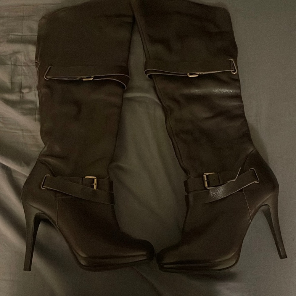 Cathy Jean Brazil Leather Mocha Brown Boots Size 6 (Womens)